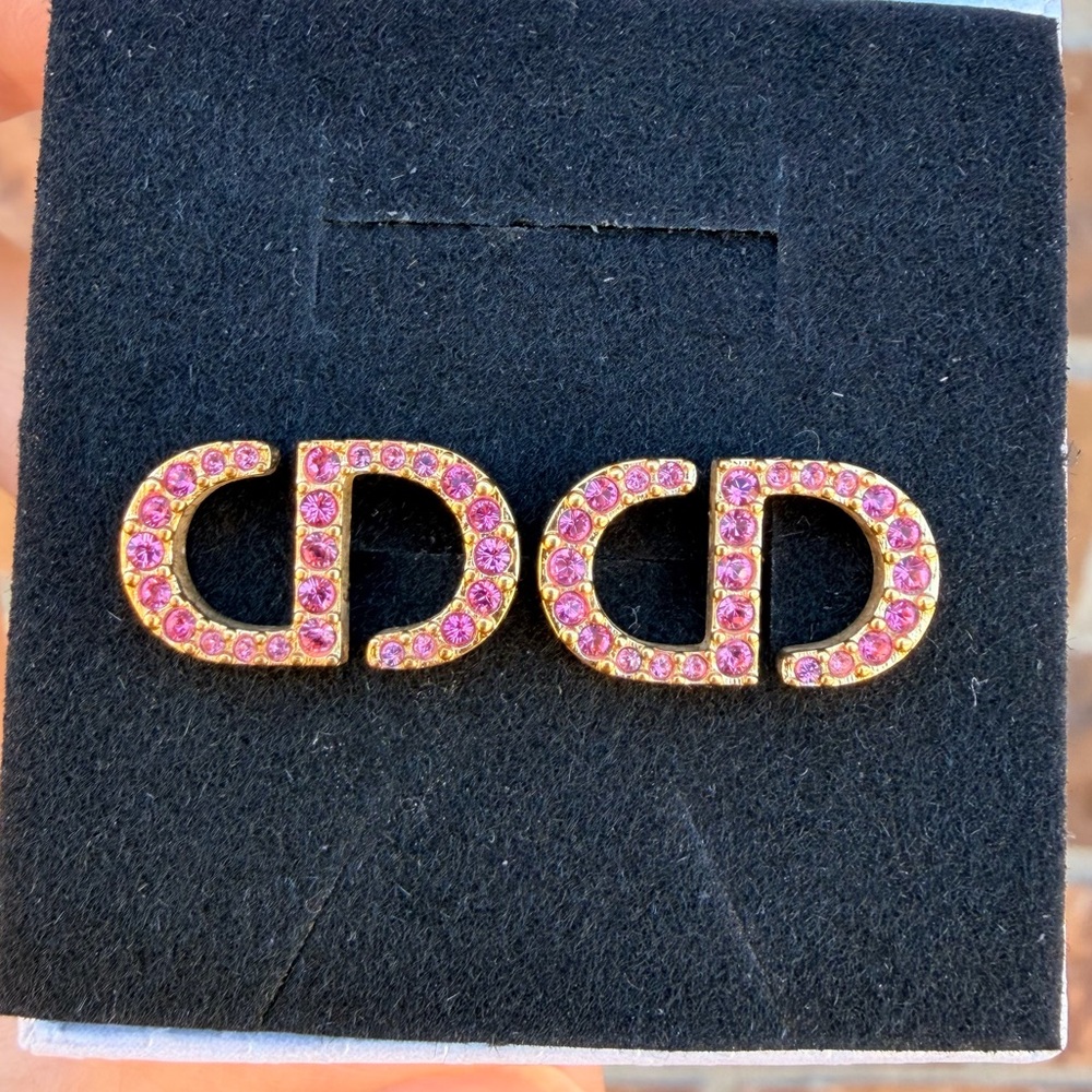 Dior Crystal Petit CD Stud Earrings